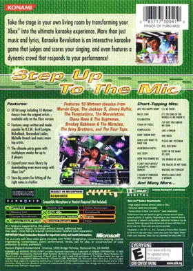 Karaoke Revolution (USA) box cover back